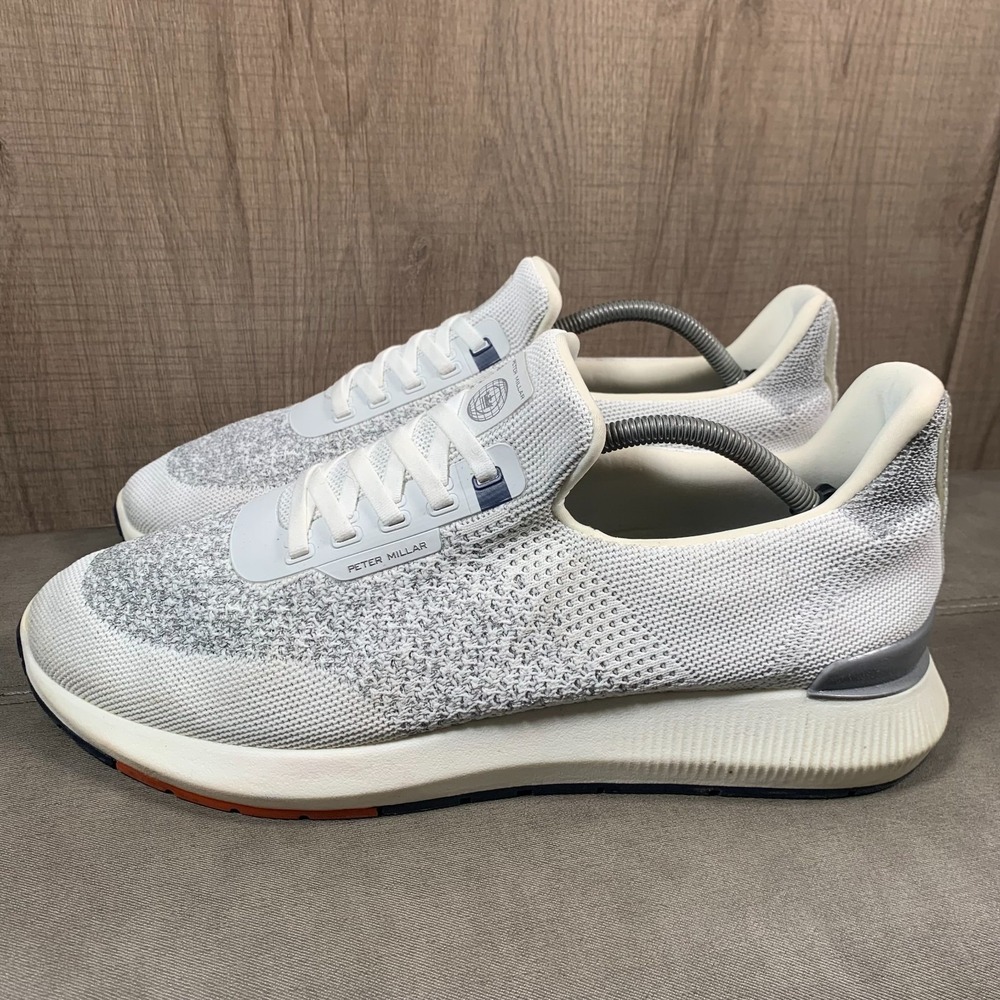 Peter Millar Hyperlight Apollo Mens Size 12.5 White Knit Slip On Shoes MF21EF11C